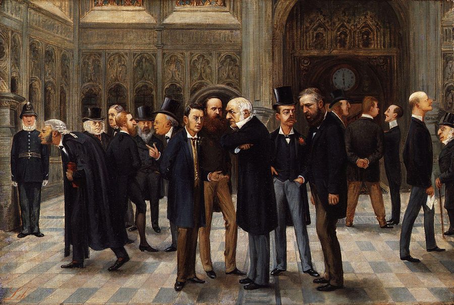 Le lobby de la Chambre des Communes, Liberio Prosperi, 1886